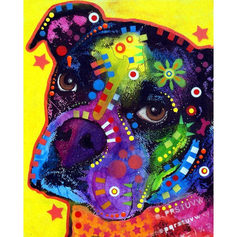 Young Boxer 121609 Black Modern Wood Framed Art Print by Dean Russo Collection