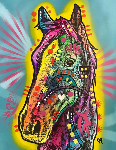 Gift Horse White Modern Wood Framed Art Print with Double Matting by Dean Russo Collection