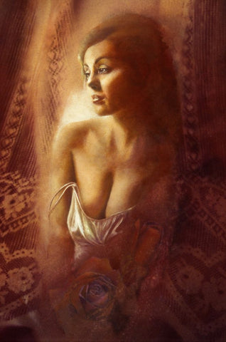 Dakota Rose White Modern Wood Framed Art Print with Double Matting by Lund, Denton