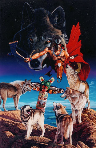 The Gathering White Modern Wood Framed Art Print with Double Matting by Stevenson, Graeme