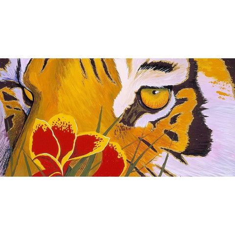 Tiger Eye White Modern Wood Framed Art Print by Stevenson, Graeme