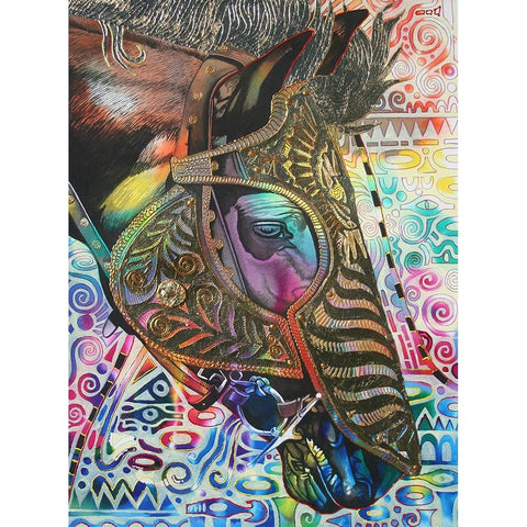 I am War Horse Black Modern Wood Framed Art Print with Double Matting by Stevenson, Graeme