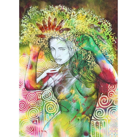 Frolic On The Green Gold Ornate Wood Framed Art Print with Double Matting by Stevenson, Graeme