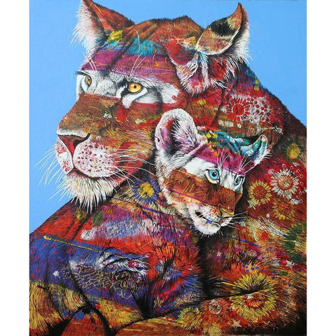 Masai Mother Black Modern Wood Framed Art Print by Stevenson, Graeme