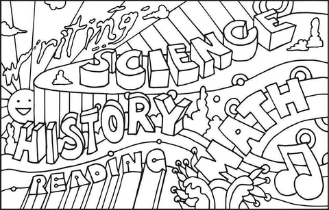 School Courses Black Ornate Wood Framed Art Print with Double Matting by Green, Howie