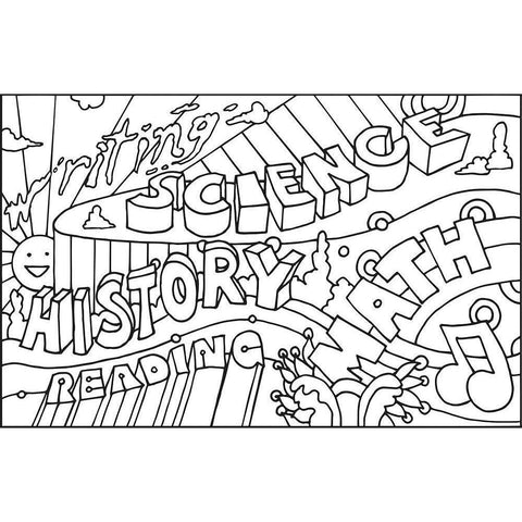 School Courses Black Modern Wood Framed Art Print by Green, Howie