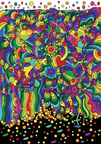 Pop Art Waterfall White Modern Wood Framed Art Print with Double Matting by Green, Howie