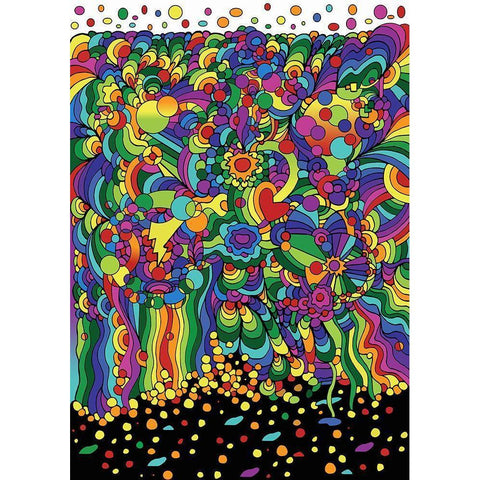 Pop Art Waterfall Black Modern Wood Framed Art Print with Double Matting by Green, Howie