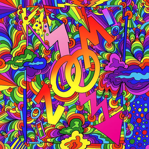 Pop Art Zoom White Modern Wood Framed Art Print with Double Matting by Green, Howie