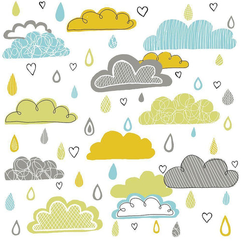 Cloudy Day White Modern Wood Framed Art Print with Double Matting by HUE and MI and Sangita