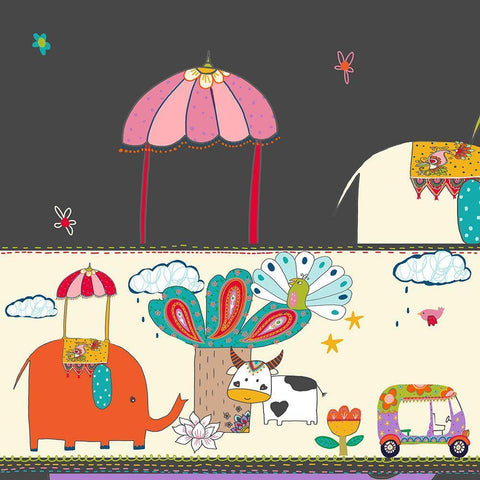 Travel To India Black Ornate Wood Framed Art Print with Double Matting by HUE and MI and Sangita