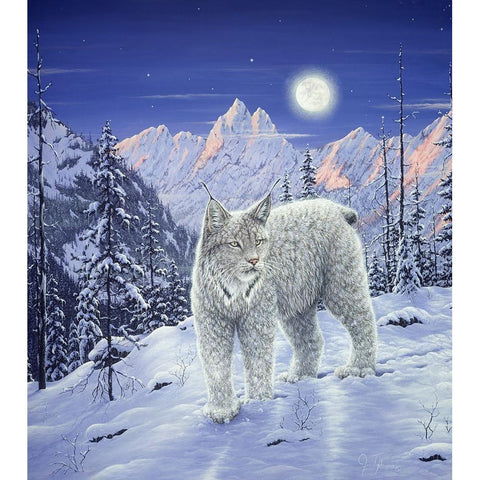 Moonlight Wilderness Gold Ornate Wood Framed Art Print with Double Matting by Tift, Jeff