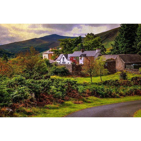 Lovely Homestead in Wicklow Black Modern Wood Framed Art Print by Jenny Rainbow Fine Art