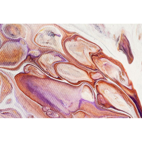 Fluid Acrylic Dazzling Bubbles Gold Ornate Wood Framed Art Print with Double Matting by Jenny Rainbow Fine Art