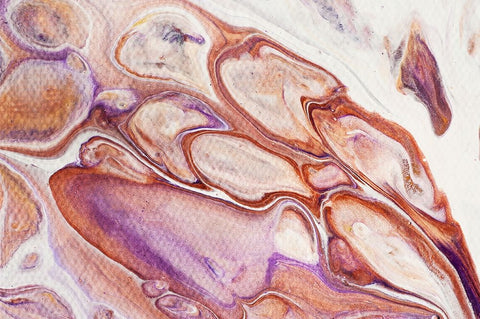 Fluid Acrylic Dazzling Bubbles White Modern Wood Framed Art Print with Double Matting by Jenny Rainbow Fine Art