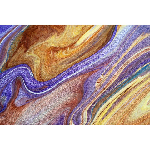 Fluid Acrylic Elusive Goal Black Modern Wood Framed Art Print with Double Matting by Jenny Rainbow Fine Art