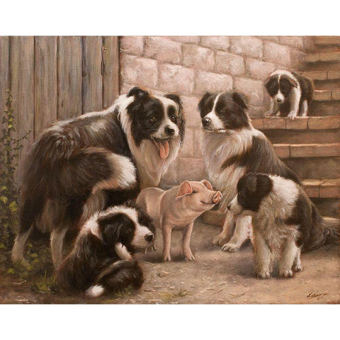 326 Black Modern Wood Framed Art Print with Double Matting by Silver, John