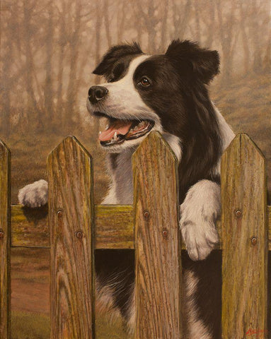 341 White Modern Wood Framed Art Print with Double Matting by Silver, John