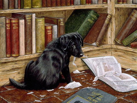 Js7-B Black Ornate Wood Framed Art Print with Double Matting by Silver, John