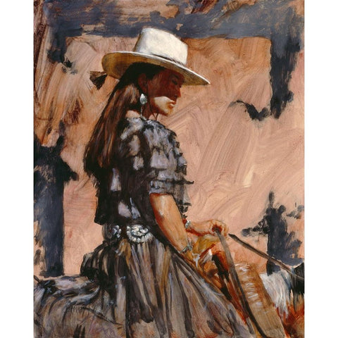 At A Walk Black Modern Wood Framed Art Print with Double Matting by Knauf, J.E.
