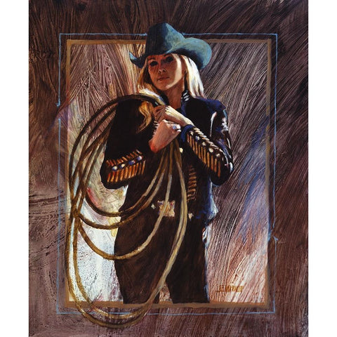Bring Em On Black Modern Wood Framed Art Print with Double Matting by Knauf, J.E.
