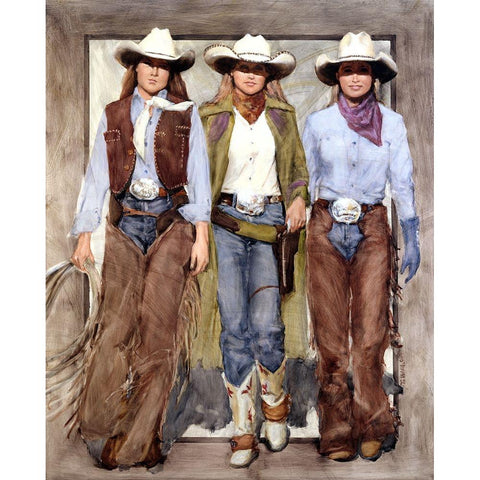 Buckle Brigade Black Modern Wood Framed Art Print with Double Matting by Knauf, J.E.