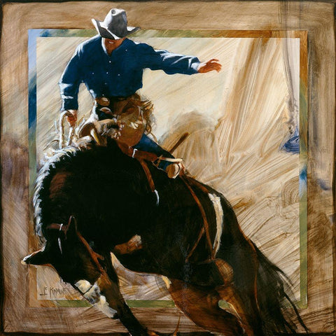 Headin Right Black Modern Wood Framed Art Print with Double Matting by Knauf, J.E.
