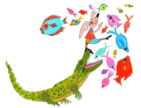 Dont Eat Me Black Ornate Wood Framed Art Print with Double Matting by Kwerki Studios