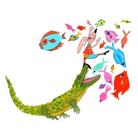 Dont Eat Me Black Modern Wood Framed Art Print with Double Matting by Kwerki Studios