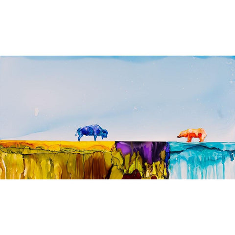 The Other Side Of The Flaxa White Modern Wood Framed Art Print by Art by Leslie Franklin