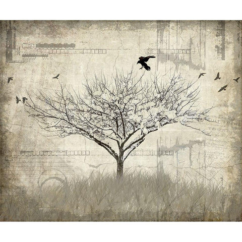 August Tree 1 Black Modern Wood Framed Art Print with Double Matting by LightBoxJournal