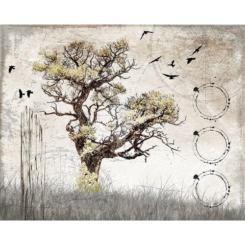 August Tree 3 White Modern Wood Framed Art Print by LightBoxJournal