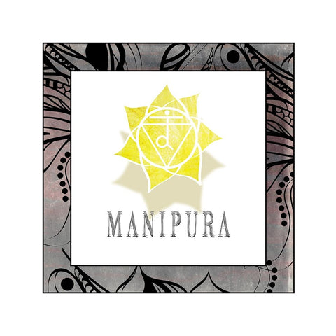 ChakrasYogaFramed_Manipura V1 White Modern Wood Framed Art Print with Double Matting by LightBoxJournal