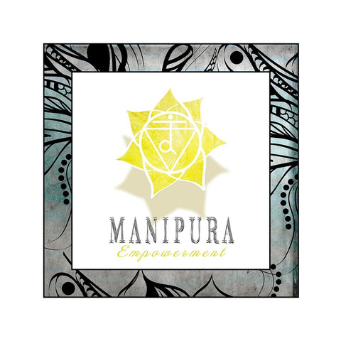 ChakrasYogaFramed_Manipura V3 Black Ornate Wood Framed Art Print with Double Matting by LightBoxJournal