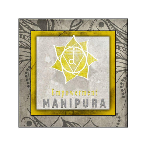 ChakrasYogaTile Manipura V1 Black Modern Wood Framed Art Print by LightBoxJournal