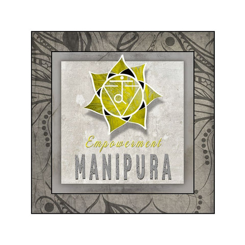 ChakrasYogaTile Manipura V3 White Modern Wood Framed Art Print with Double Matting by LightBoxJournal