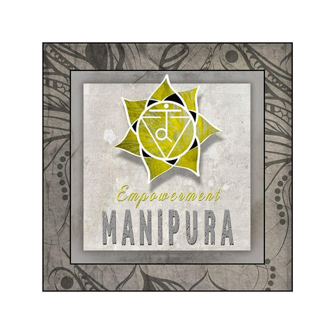 ChakrasYogaTile Manipura V3 White Modern Wood Framed Art Print by LightBoxJournal