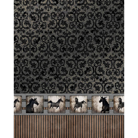GypsyHorse CollectionSurfacePattern V2 2 Black Modern Wood Framed Art Print with Double Matting by LightBoxJournal