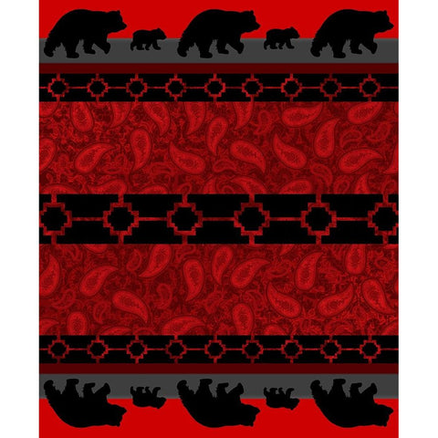 Bear_SurfacePattern V1 16 Black Modern Wood Framed Art Print by LightBoxJournal