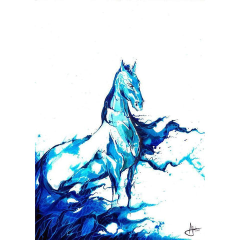 Poseidon Black Modern Wood Framed Art Print with Double Matting by Allante, Marc