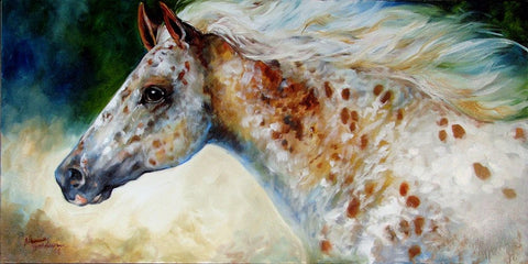 Appaloosa Spirit Black Ornate Wood Framed Art Print with Double Matting by Baldwin, Marcia