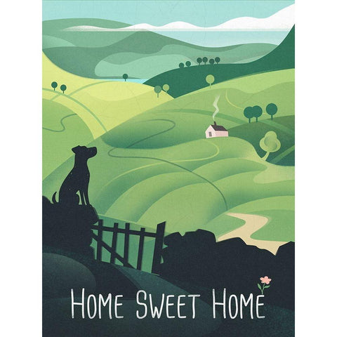 Home Sweet Home Black Modern Wood Framed Art Print by Wickstrom, Martin