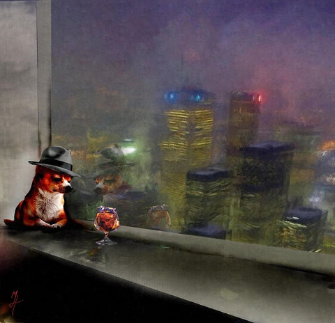 Thedog Father Black Ornate Wood Framed Art Print with Double Matting by Murray Henderson Fine Art