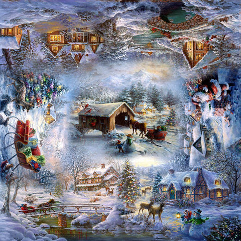 Nicky’s Christmas Black Ornate Wood Framed Art Print with Double Matting by Boehme, Nicky