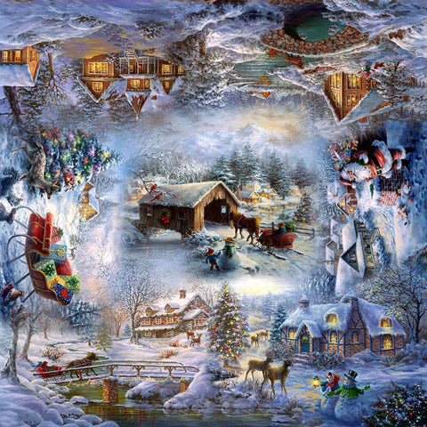 Nicky’s Christmas Black Modern Wood Framed Art Print with Double Matting by Boehme, Nicky