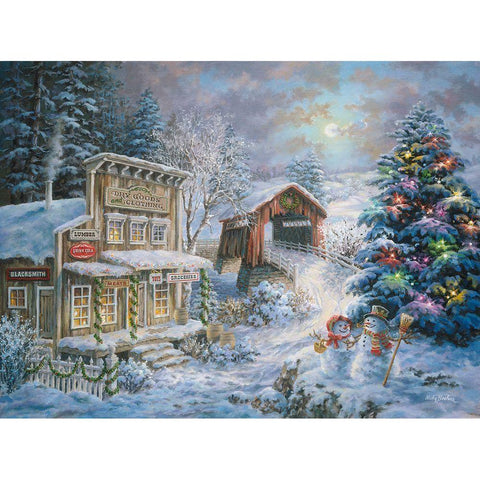 Country Shopping Black Modern Wood Framed Art Print with Double Matting by Boehme, Nicky