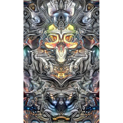 Chromocranial Urn White Modern Wood Framed Art Print by Gavidia, Pedro