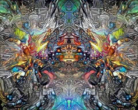 Tlaloc Gestation White Modern Wood Framed Art Print with Double Matting by Gavidia, Pedro