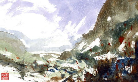 Superior Valley Black Ornate Wood Framed Art Print with Double Matting by Randy Noble Fine Art