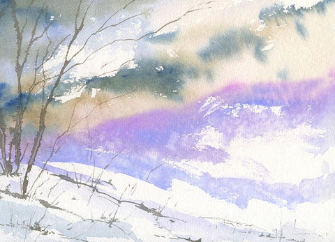 Ski North Black Ornate Wood Framed Art Print with Double Matting by Randy Noble Fine Art